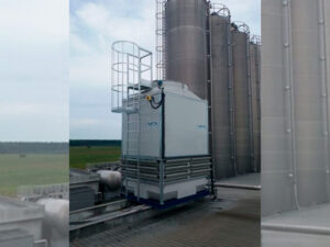 An industrial cooling tower installed for Coca-Cola in Kiev