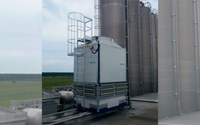 An industrial cooling tower installed for Coca-Cola in Kiev