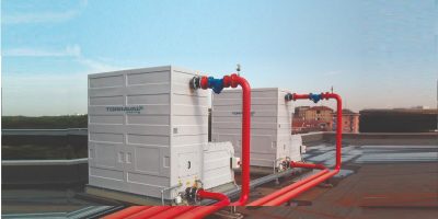 Torre de refrigeración HVAC en la Ópera de Ucrania