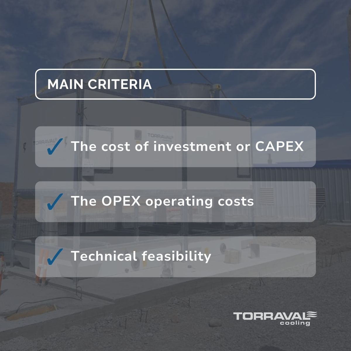 main criteria for cooling systems